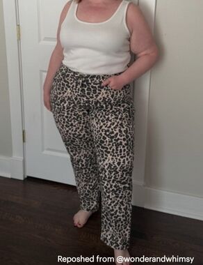 Ulla Popken Leopard Print Boyfriend Jeans